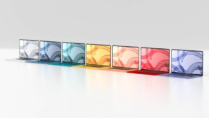 MacBook Air Render in bunten Farben