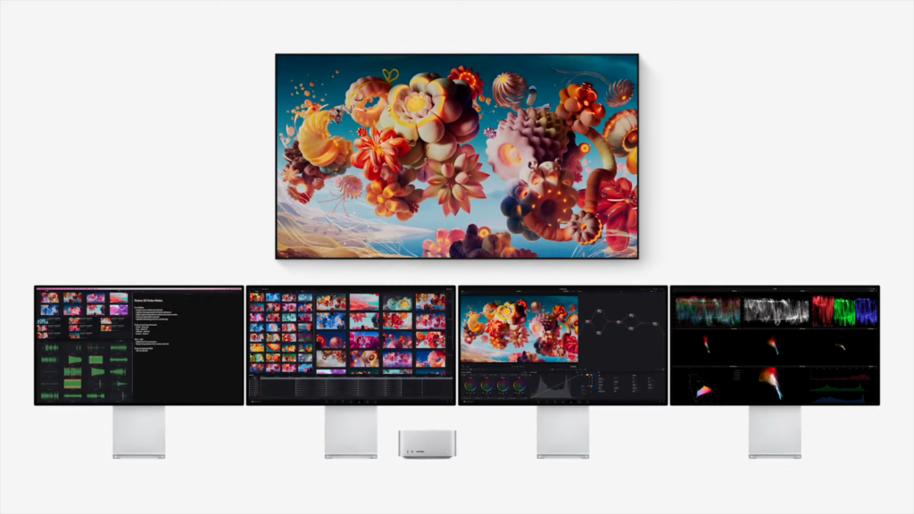 5 Bildschirme mac Studio