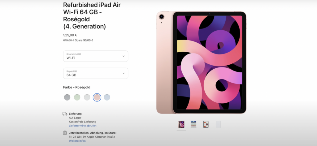 iPad Air 4 in Refurbished-Shop